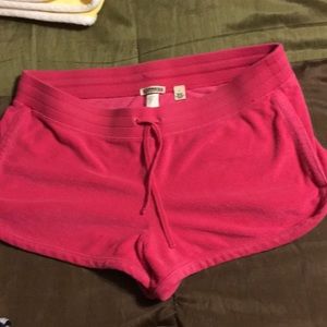 Express size L bright pink terrycloth shorts